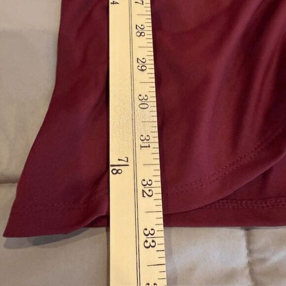 Blue Blush Strappy Mini Dress Wrap Look Adjustable Straps Wine Burgundy Medium - Picture 11 of 12